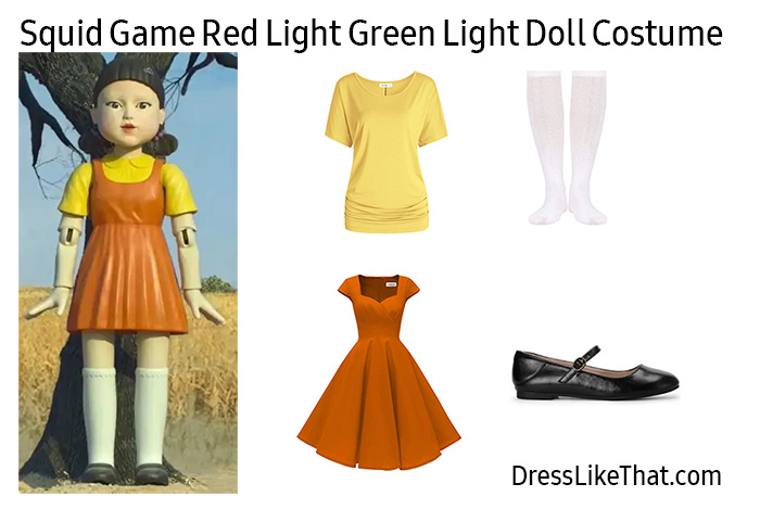 squid game red light green light doll costume items 01